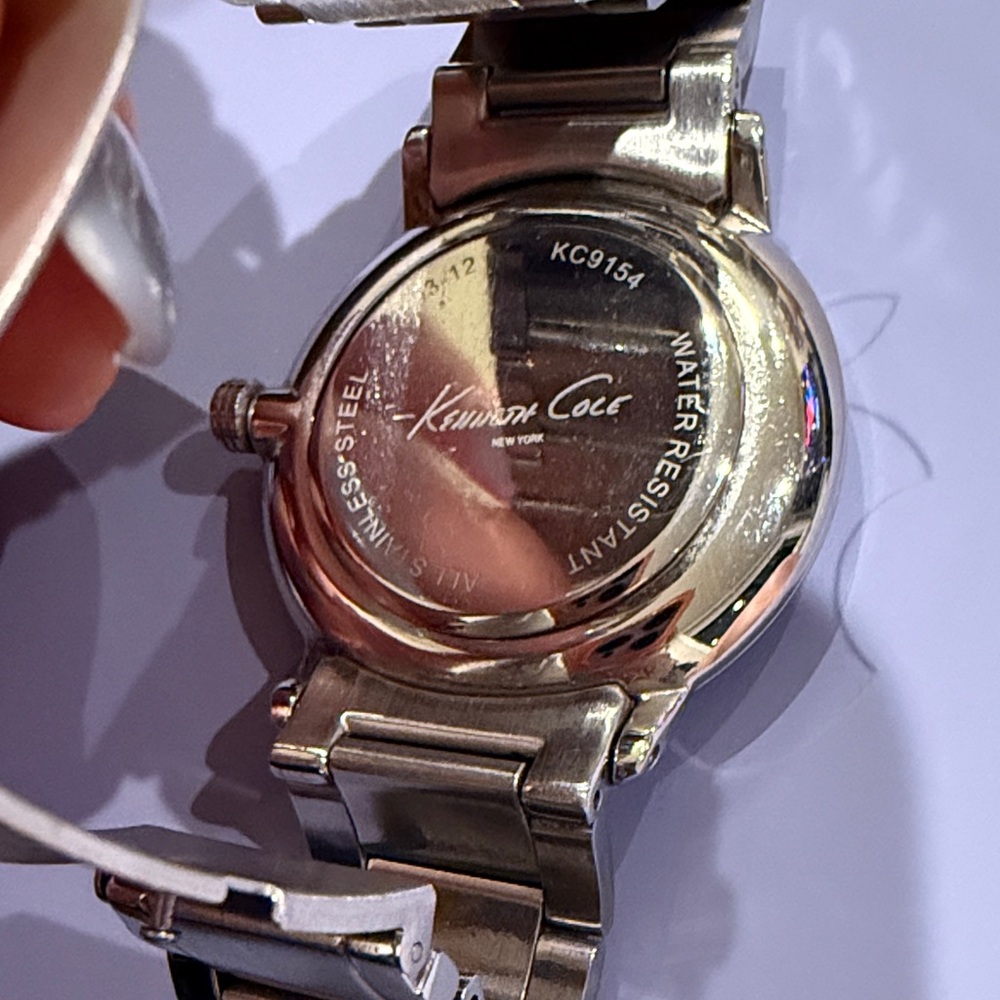 Kenneth Cole Metallic Silver Watch with Deep Blue Dial - Picture 3 of 5